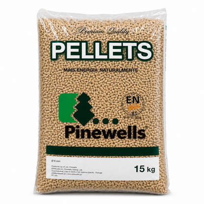 Pellets Pinewells – Palete de 67 Sacos de 15 kg | 1.005 kg
