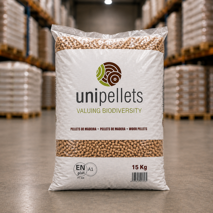 Pellets Unipellets – Palete de 67 Sacos de 15 kg | 1.005 kg