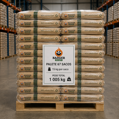 Pellets Badger – Palete de 67 Sacos de 15 kg | 1.005 kg