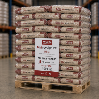 Pellets MM Royal – Palete de 67 Sacos de 15 kg | 1.005 kg