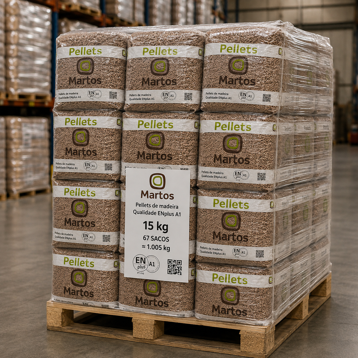 Pellets Martos – Palete de 67 Sacos de 15 kg | 1.005 kg