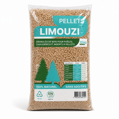 Pellets Limouzi – Palete de 67 Sacos de 15 kg | 1.005 kg