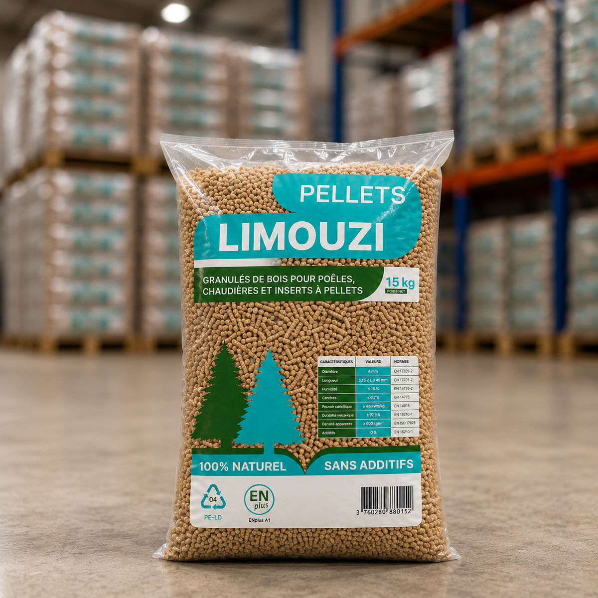 Pellets Limouzi – Palete de 67 Sacos de 15 kg | 1.005 kg