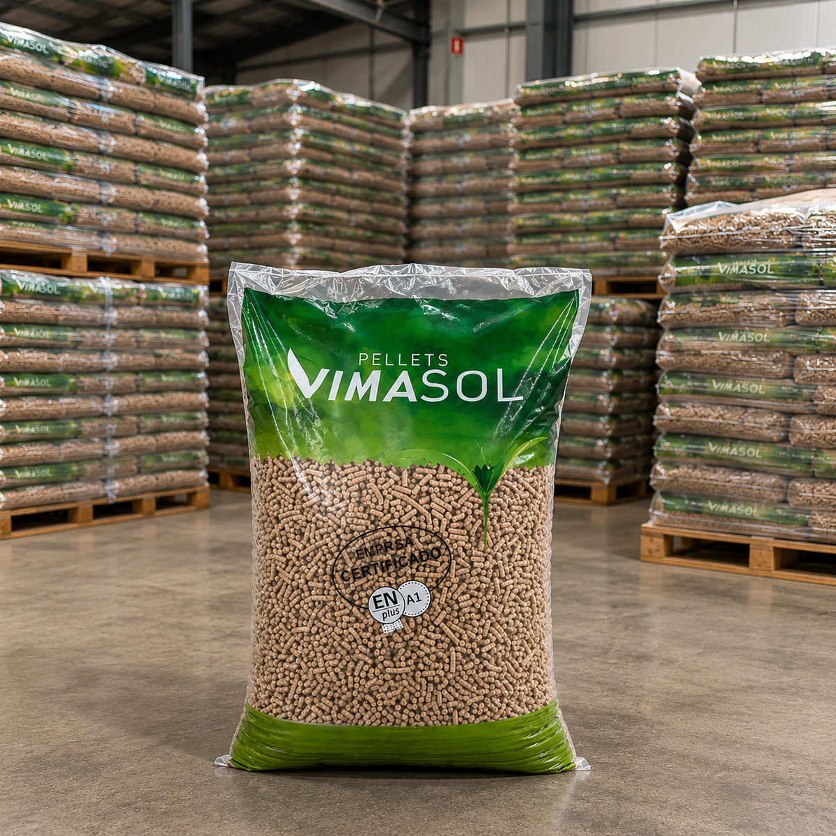 Pellets de Madeira Vimasol – Palete de 67 Sacos 1.005 kg