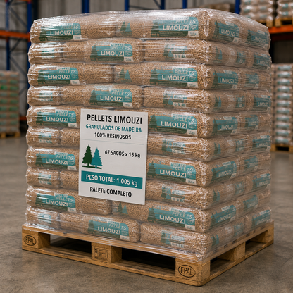 Pellets Limouzi – Palete de 67 Sacos de 15 kg | 1.005 kg