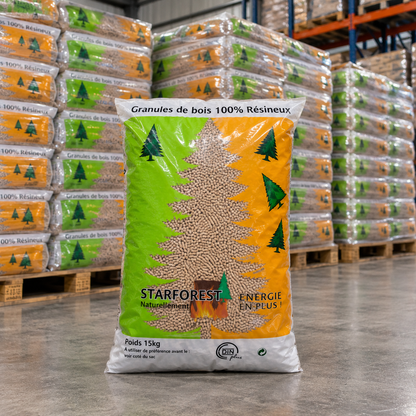 Pellets Starforest – Palete de 67 Sacos de 15 kg | 1.005 kg