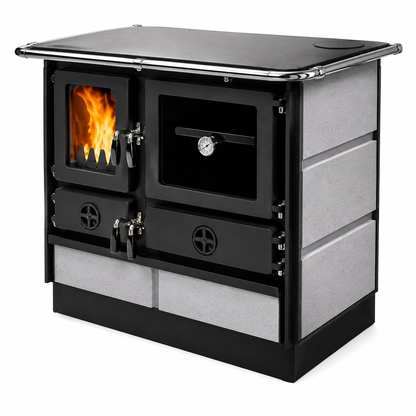 Salamandra a Lenha MBS Magnum 9,5 kW em Pedra-Sabão com Forno – Ferro Fundido