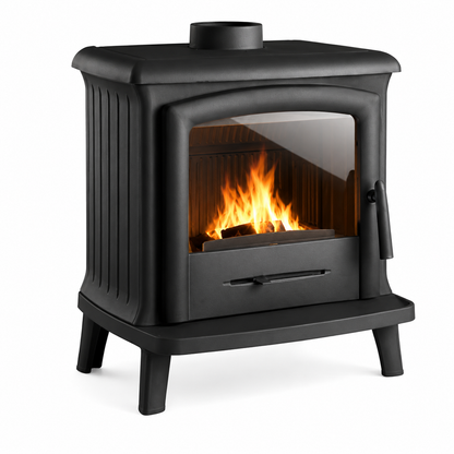 Salamandra a Lenha Norik 6 kW – Ferro Fundido, Ecodesign e Dupla Combustão